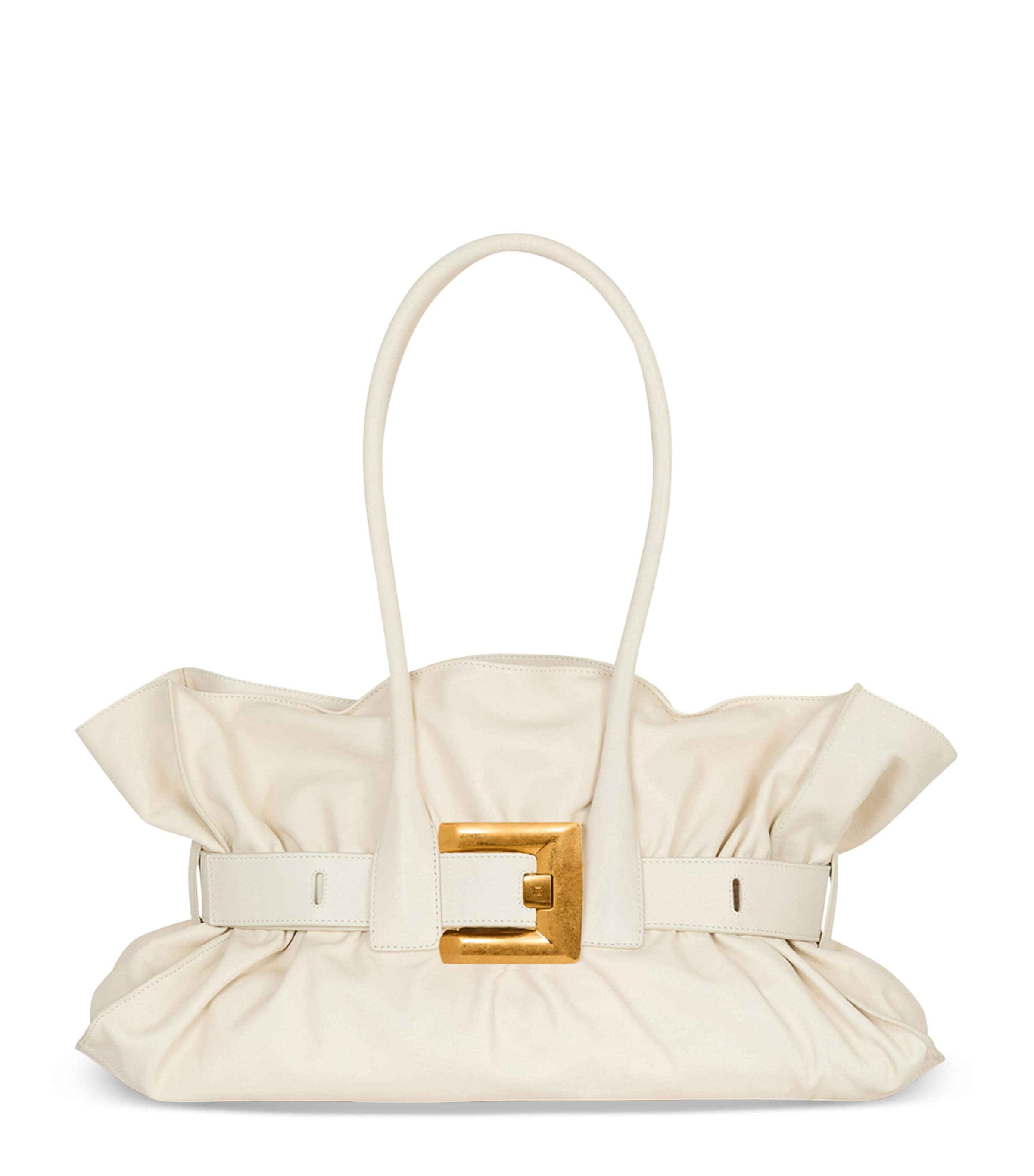 Balmain White Large Leather Anthem Shoulder Bag