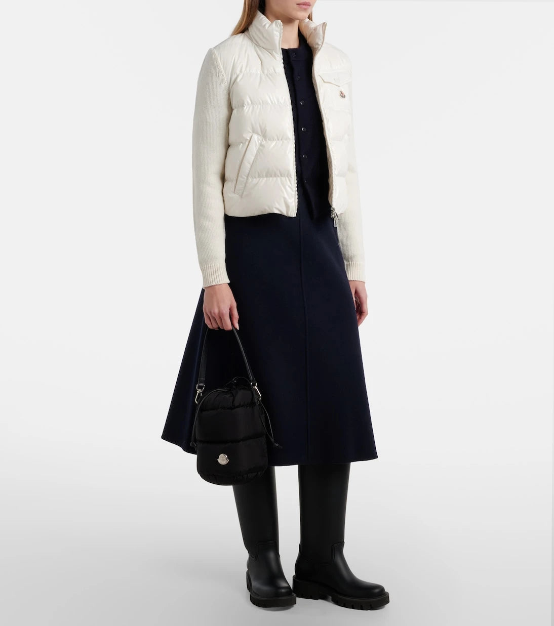 Moncler - Down-paneled wool cardigan