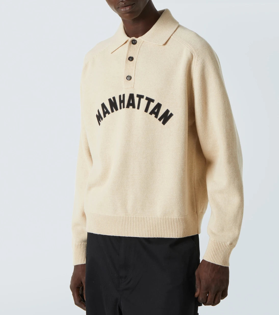 Bode - Manhattan appliqué wool polo sweater