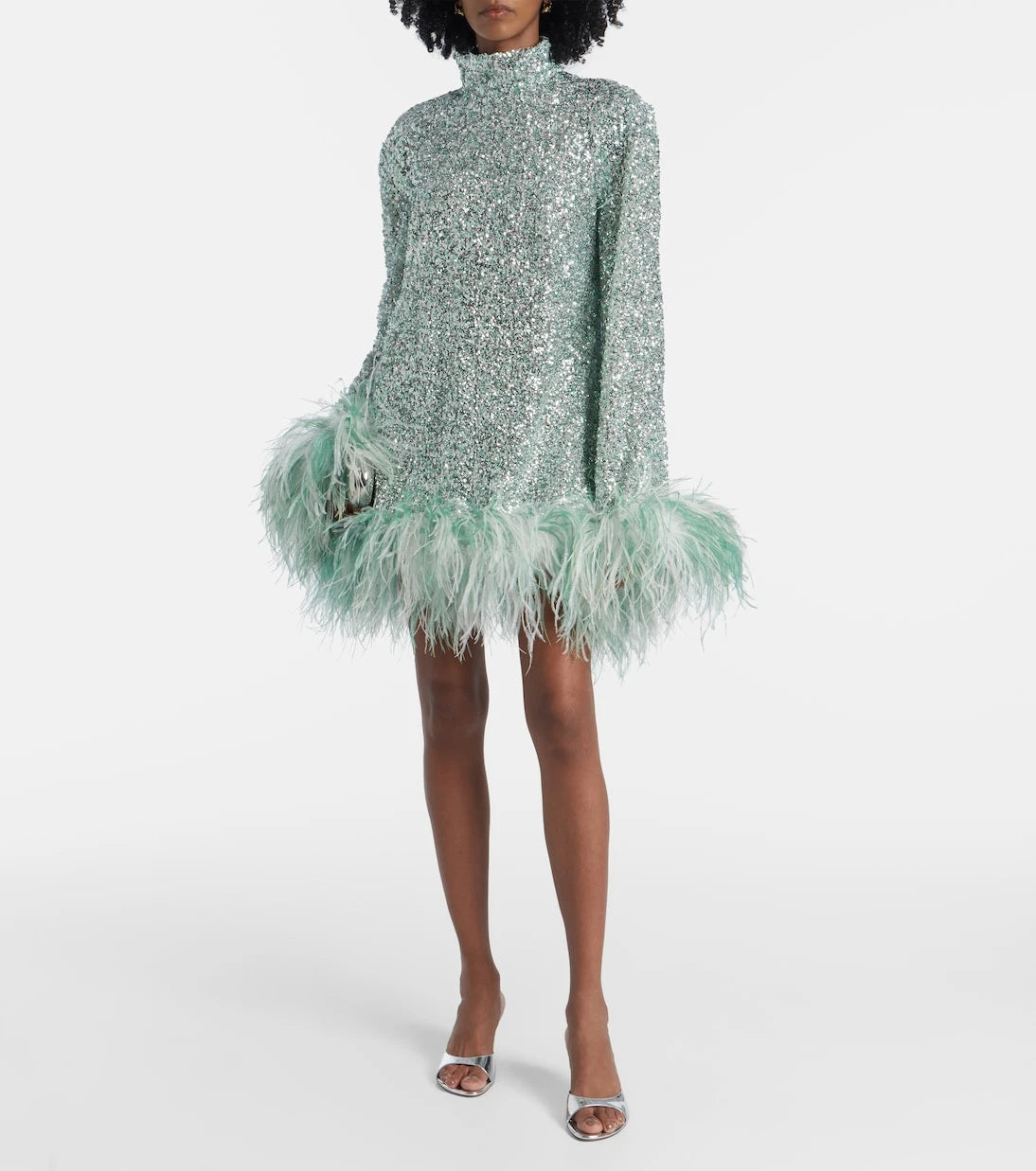 Taller Marmo - Gina sequined feather-trimmed minidress