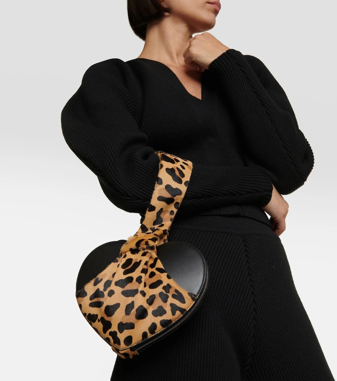 Alaïa - Le Cache Cœur calf hair and leather clutch
