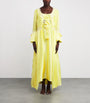 TORLOWEI Yellow Silk Lace-Trim Long Robe
