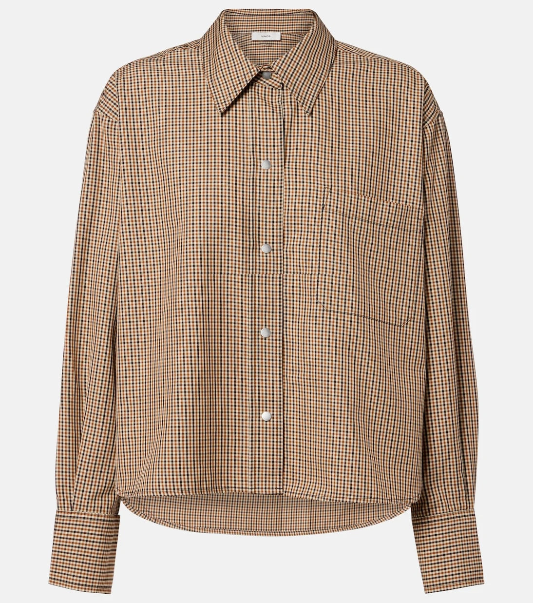 Vince - Checked cotton-blend shirt