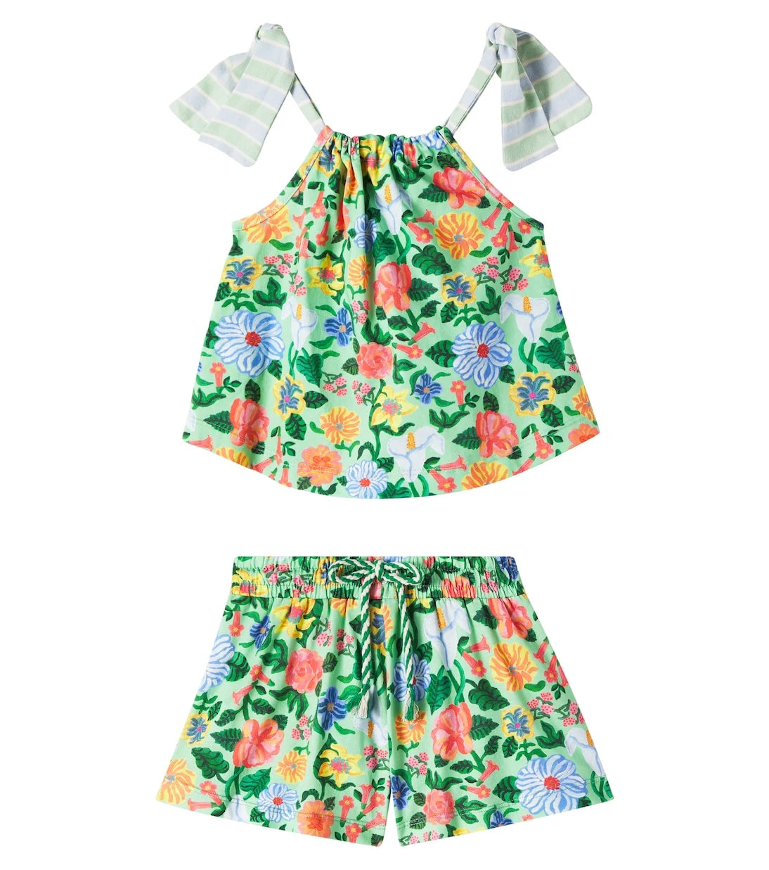 Fábula - Floresceu cotton top and shorts set