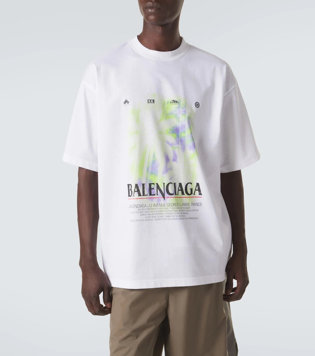 Balenciaga - تي شيرت من القطن بطبعة