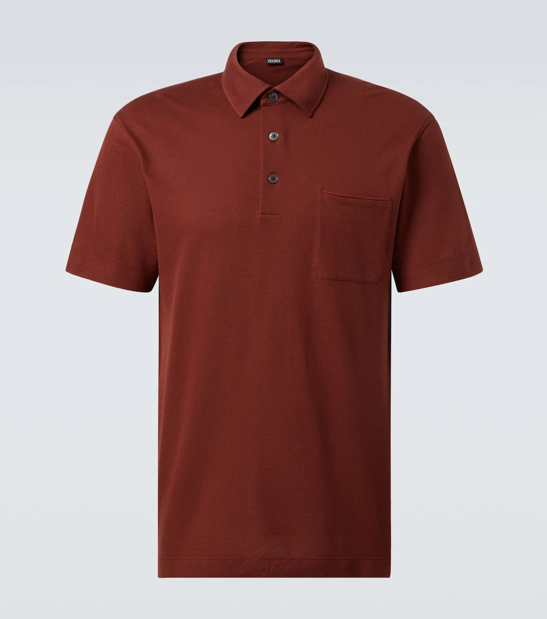 Zegna - قميص بولو من قطن البيكيه