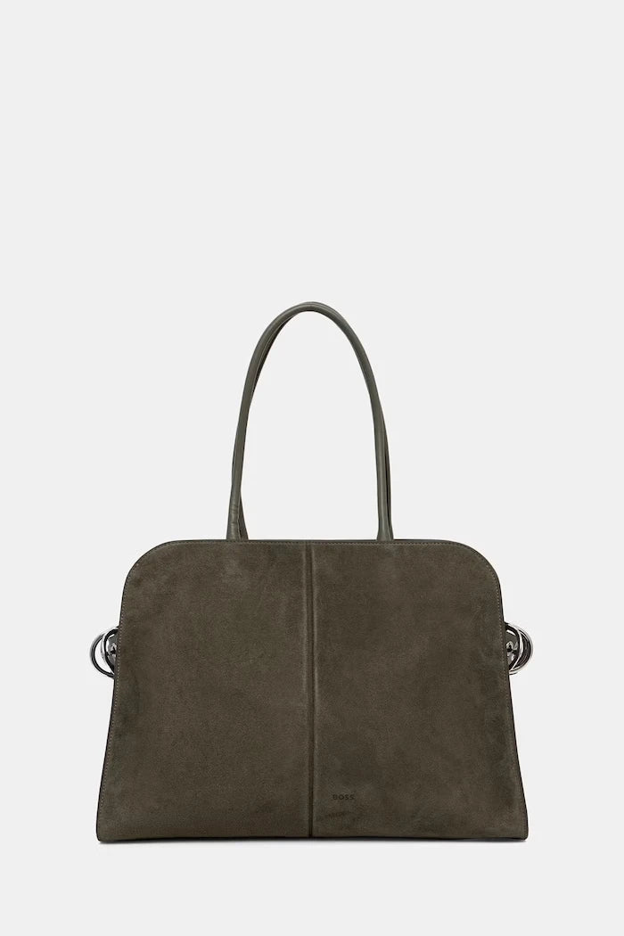 BOSS kadın suni süet alışveriş çantası Clarice Tote SU