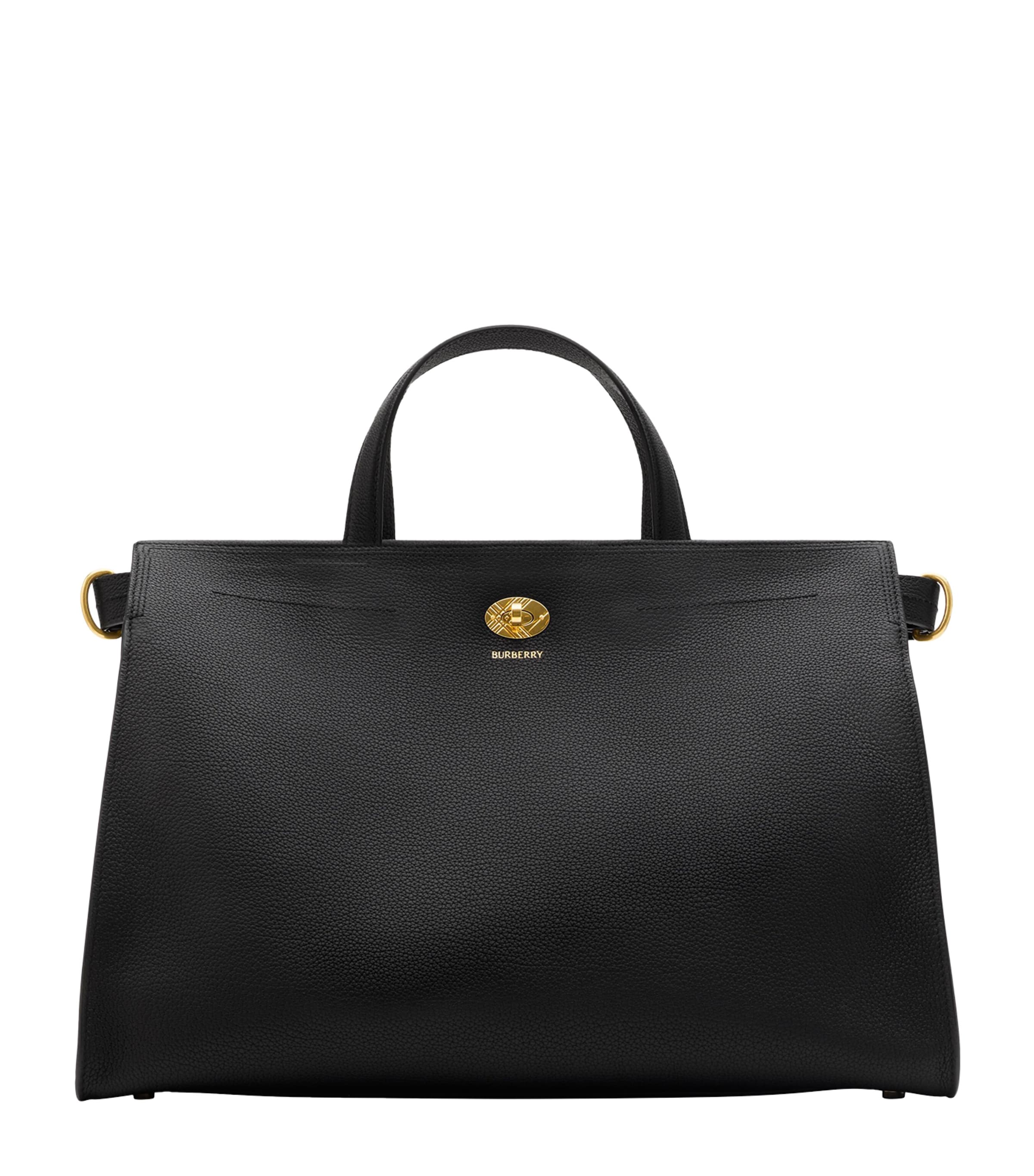 Burberry Black Medium Calfskin Cotswolds Tote Bag