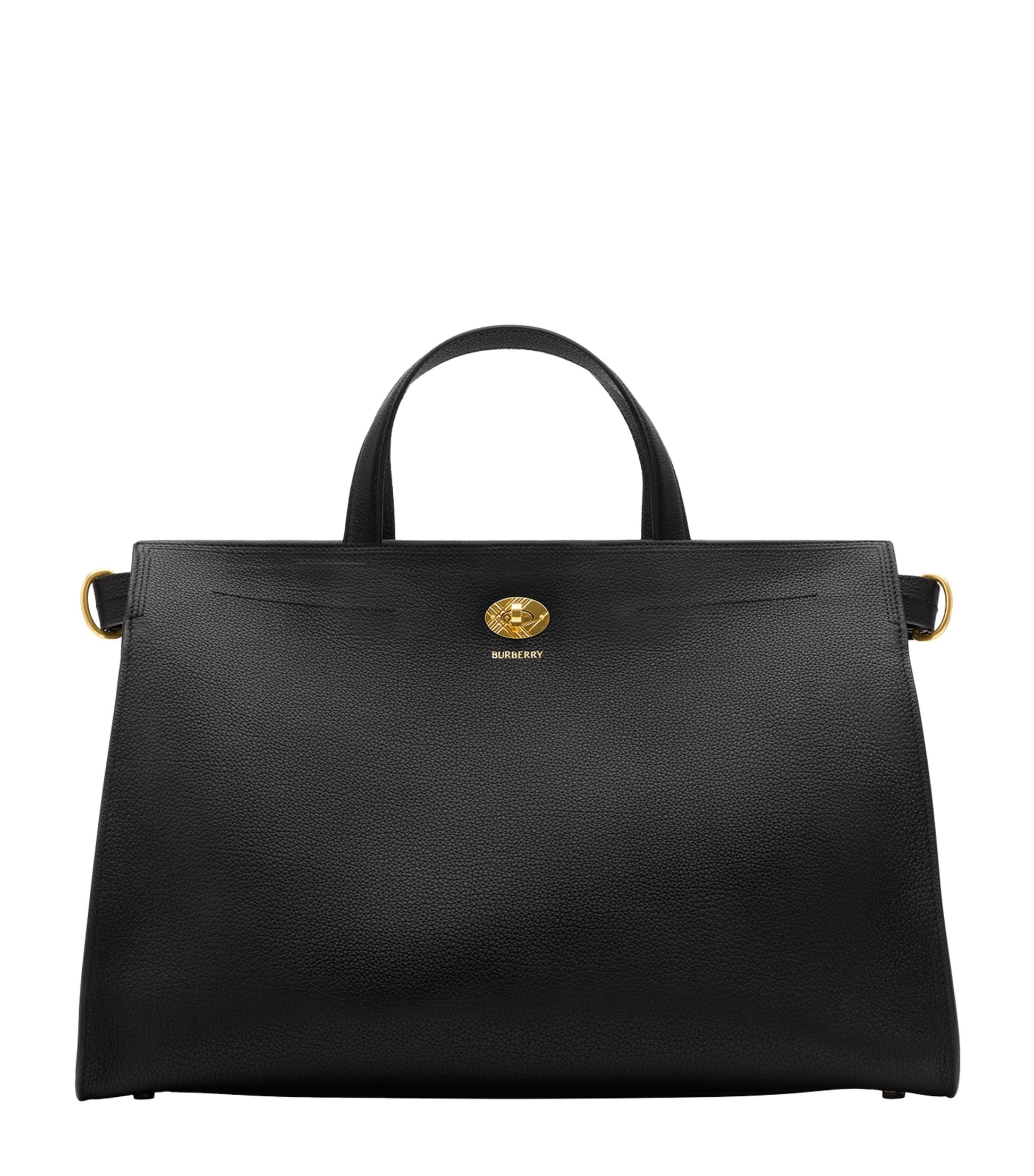Burberry Black Medium Calfskin Cotswolds Tote Bag
