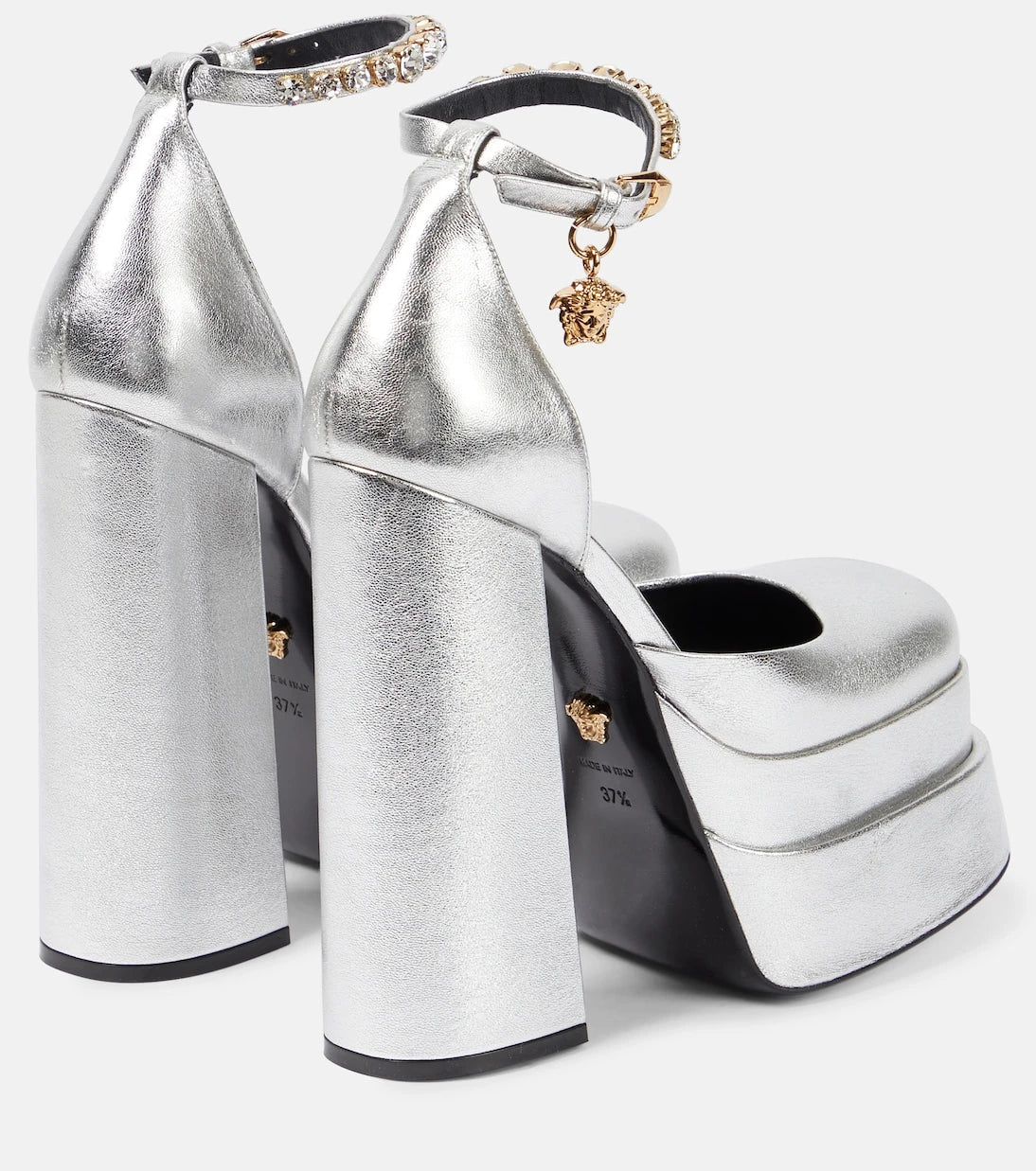 Versace - Medusa Aevitas leather platform pumps