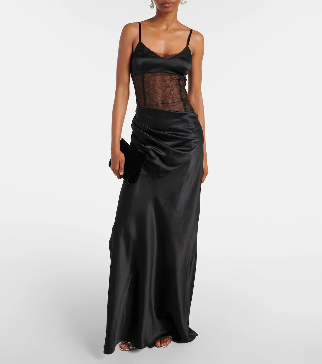 SIR - Dunya draped silk satin gown