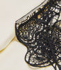 Silk Lace-Detail Soto Midi Dress IVORY/BLACK