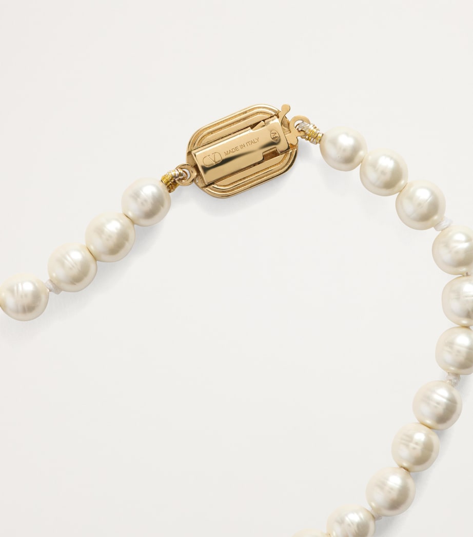 Valentino Garavani Ovalette VLogo Pearl Necklace
