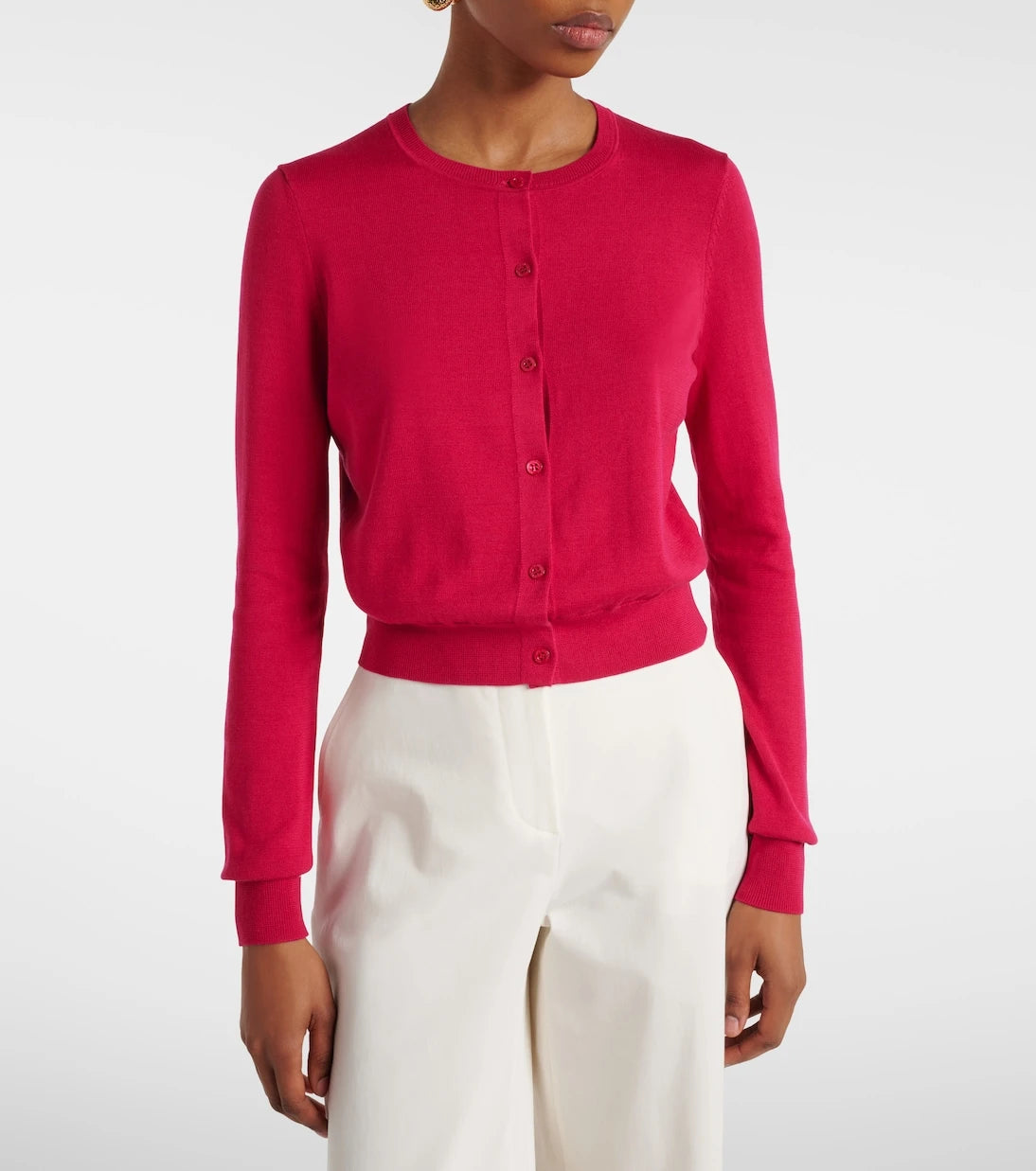 Carolina Herrera - Cropped silk and cotton cardigan
