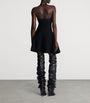Black Croc-Effect Halterneck Mini Dress