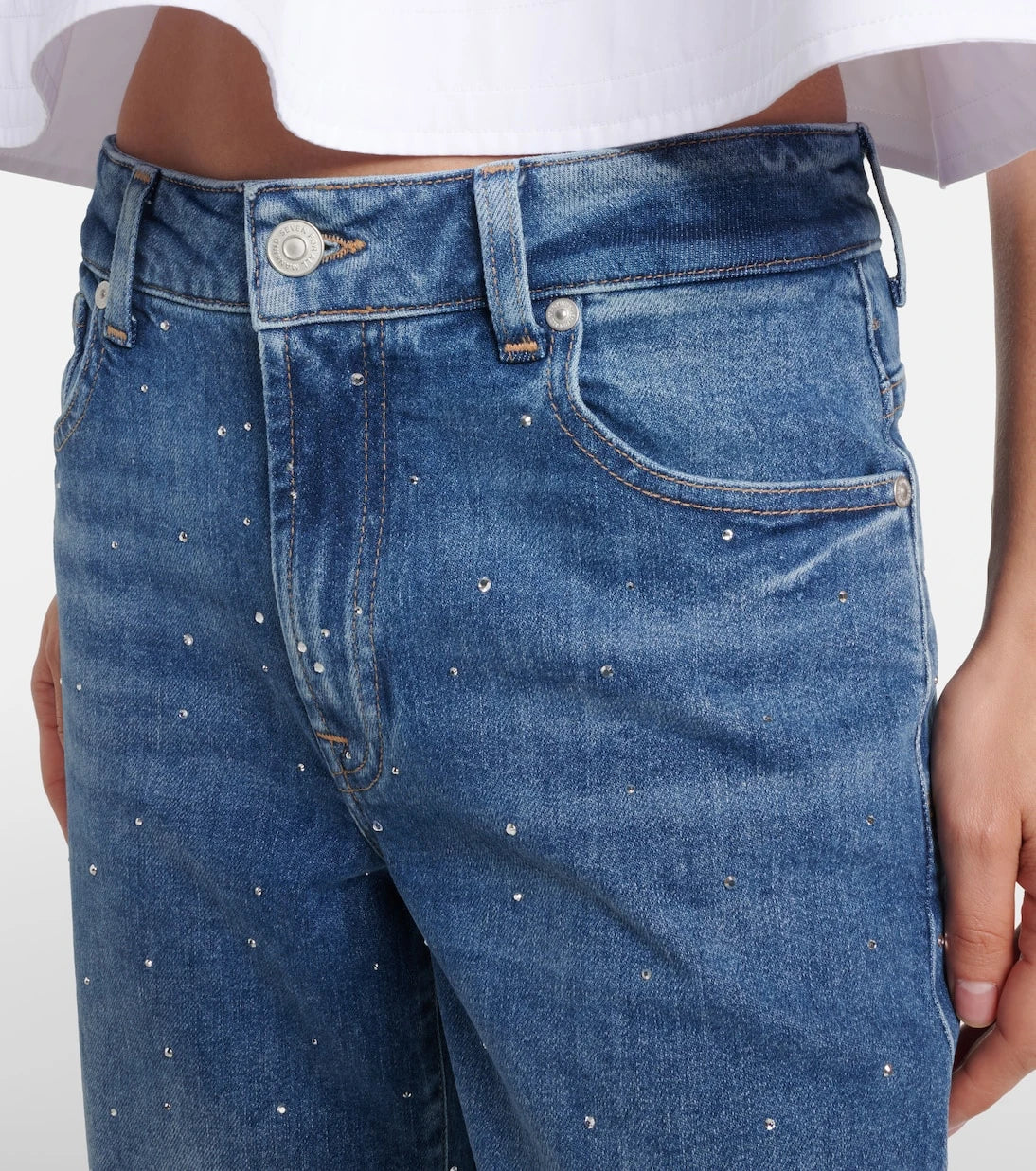 7 For All Mankind - Stovepipe embellished straight jeans