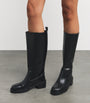 Maje Black Leather Knee-High Boots