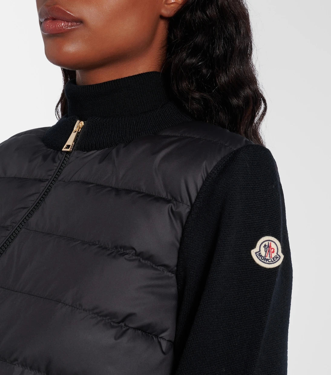 Moncler - Down-paneled virgin wool cardigan