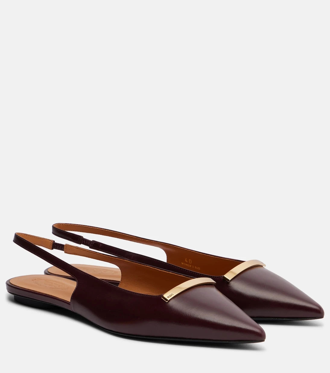 Tod's - Barretta leather slingback flats