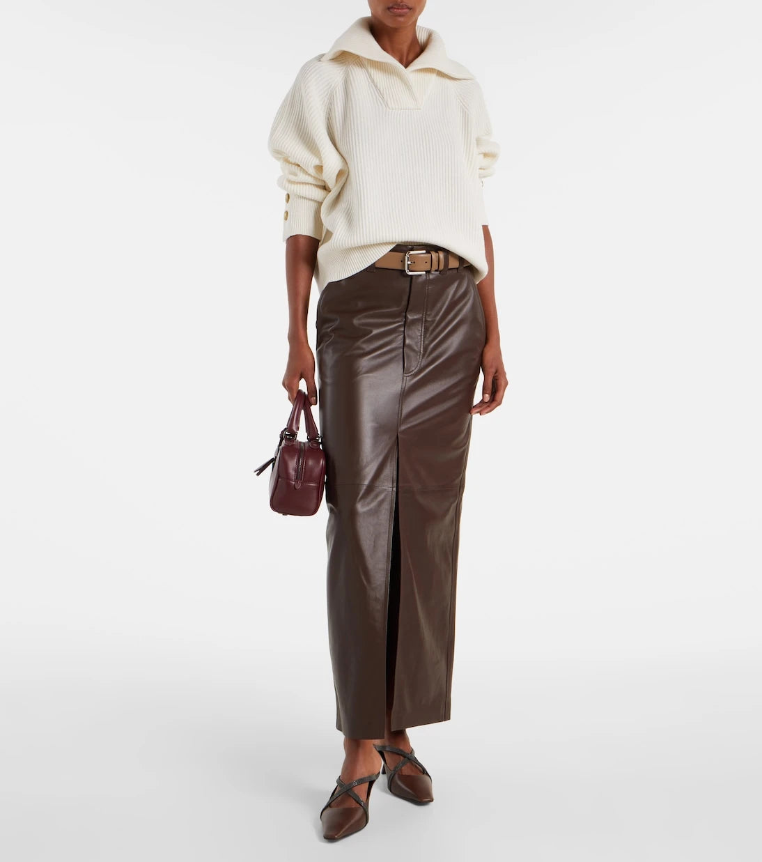 Brunello Cucinelli - Leather maxi skirt