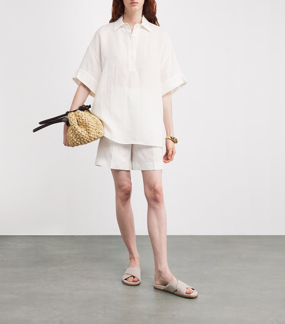 Eleventy White x Harrods Linen Bermuda Shorts