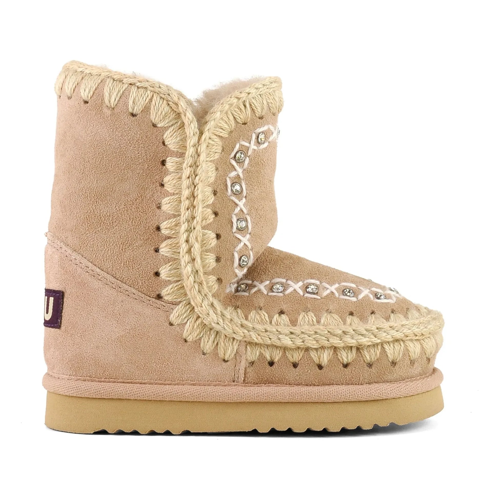 Mou - Eskimo Strass Suede Boots | Camel