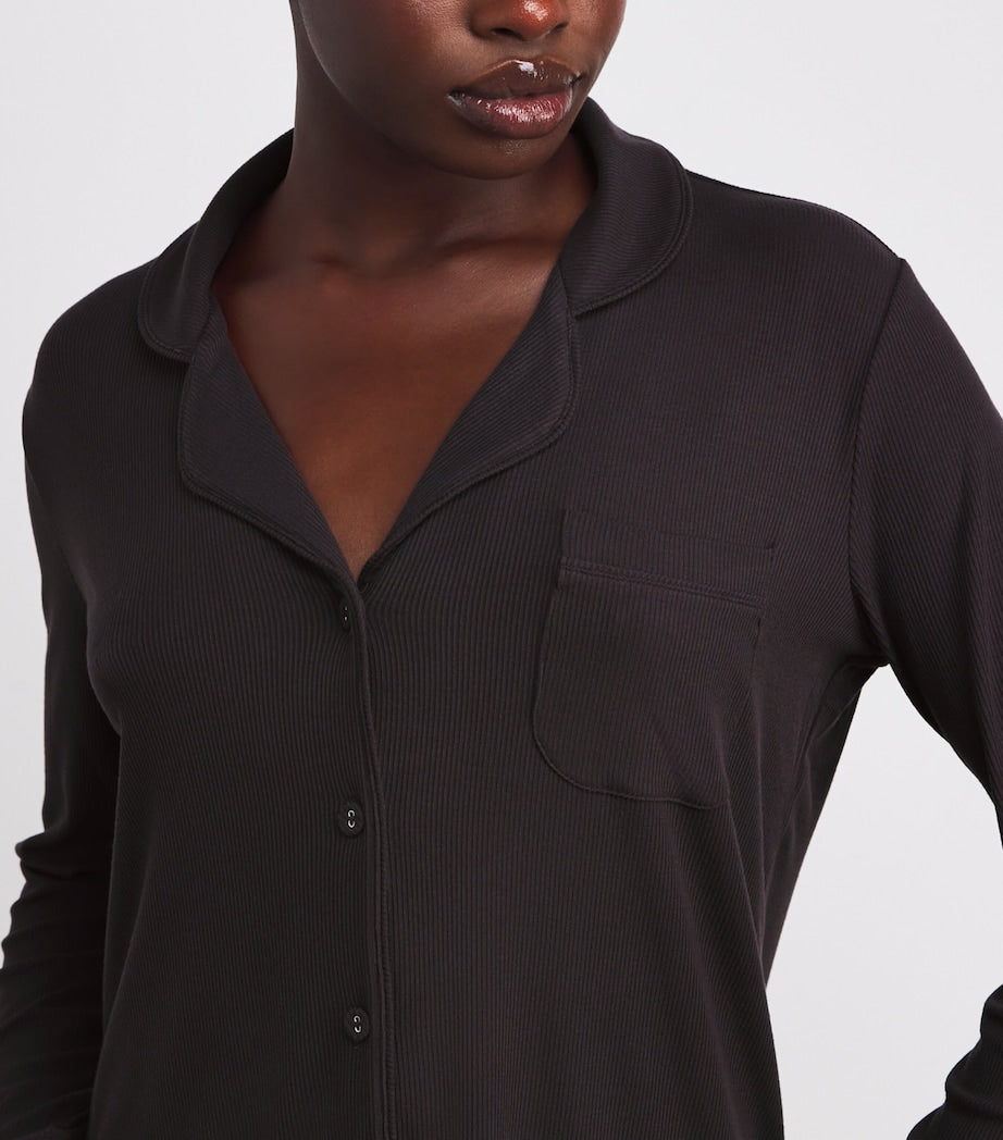 Skims Burgundy Soft Lounge Ribbed Pyjama Set