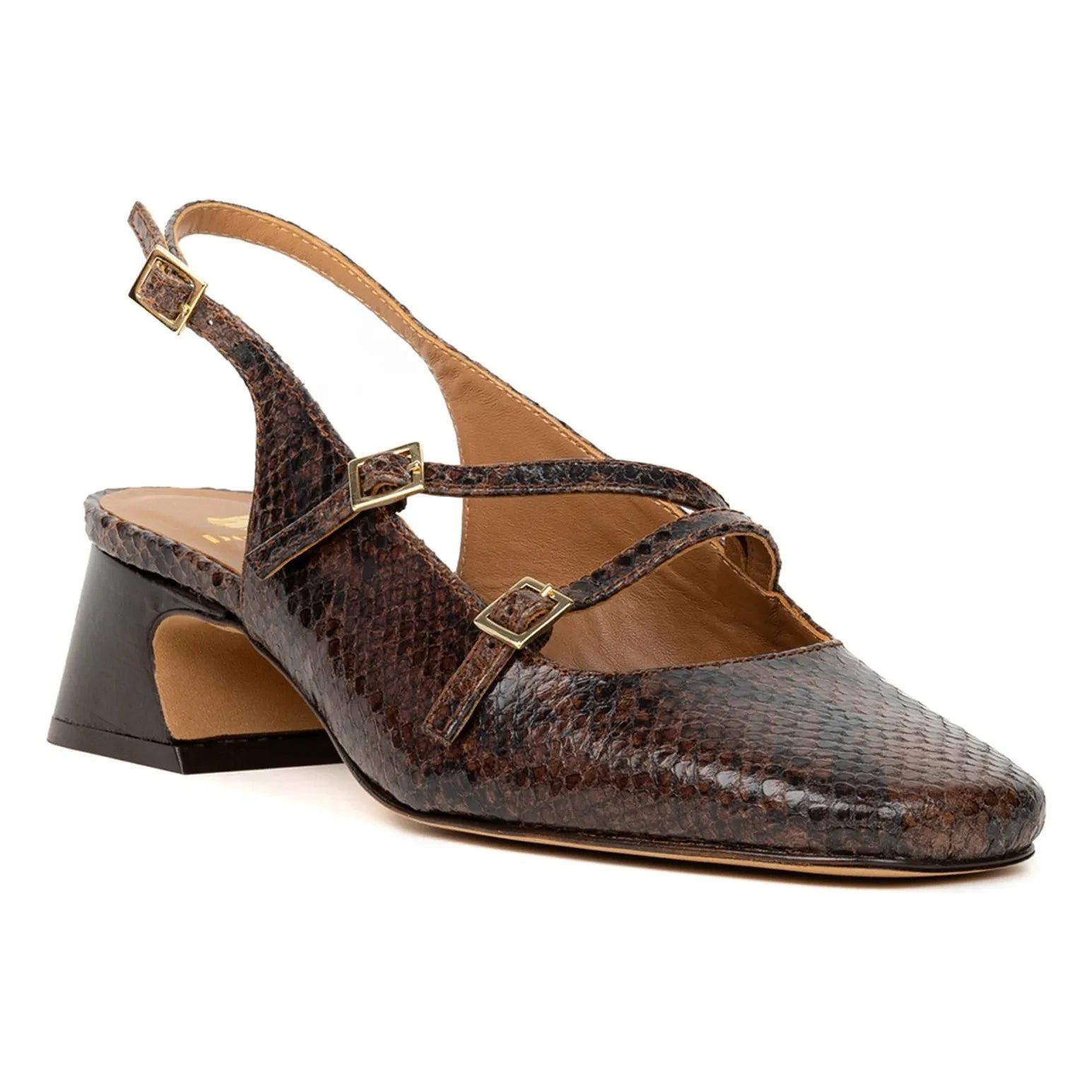 Bobbies - Babies Becca Snake Embossed Leather | Brown