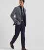 Brunello Cucinelli Blue Alpaca-Wool Check Blazer