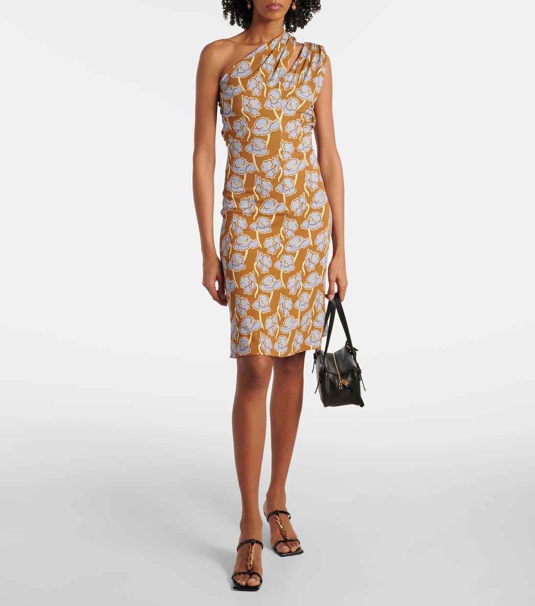 Versace - Poppies printed crêpe jersey midi dress
