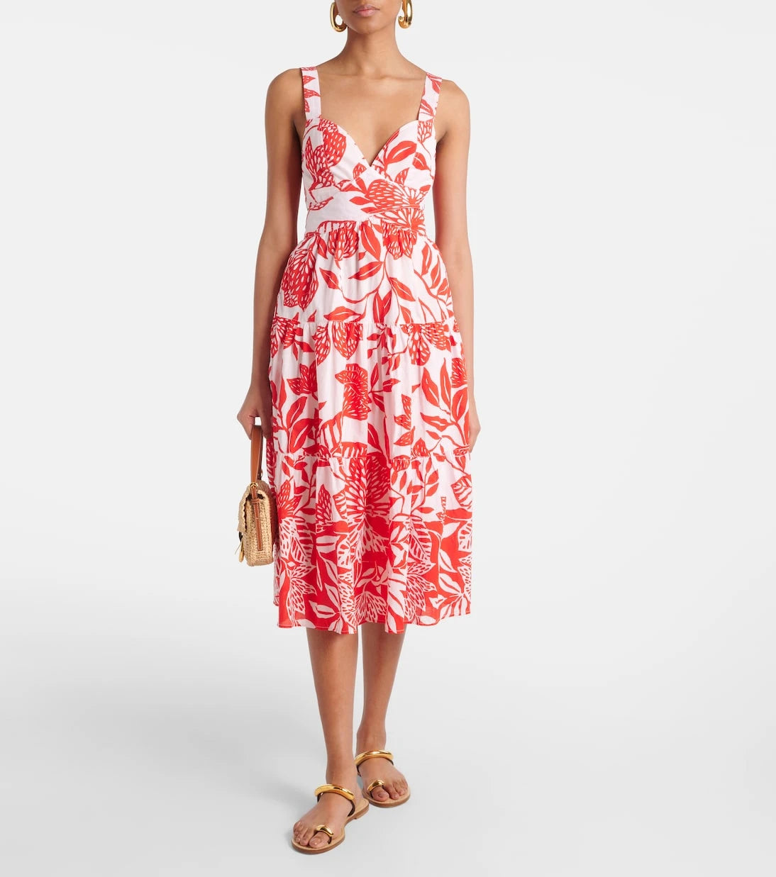 Poupette St Barth - Coco floral cotton midi dress