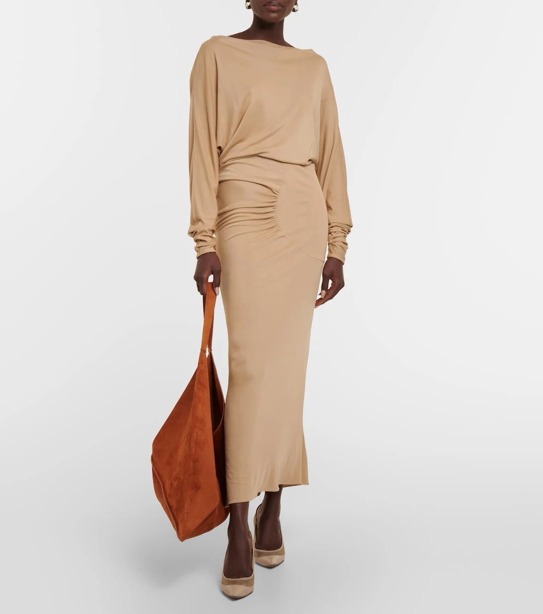 Khaite - Oron ruched jersey midi dress