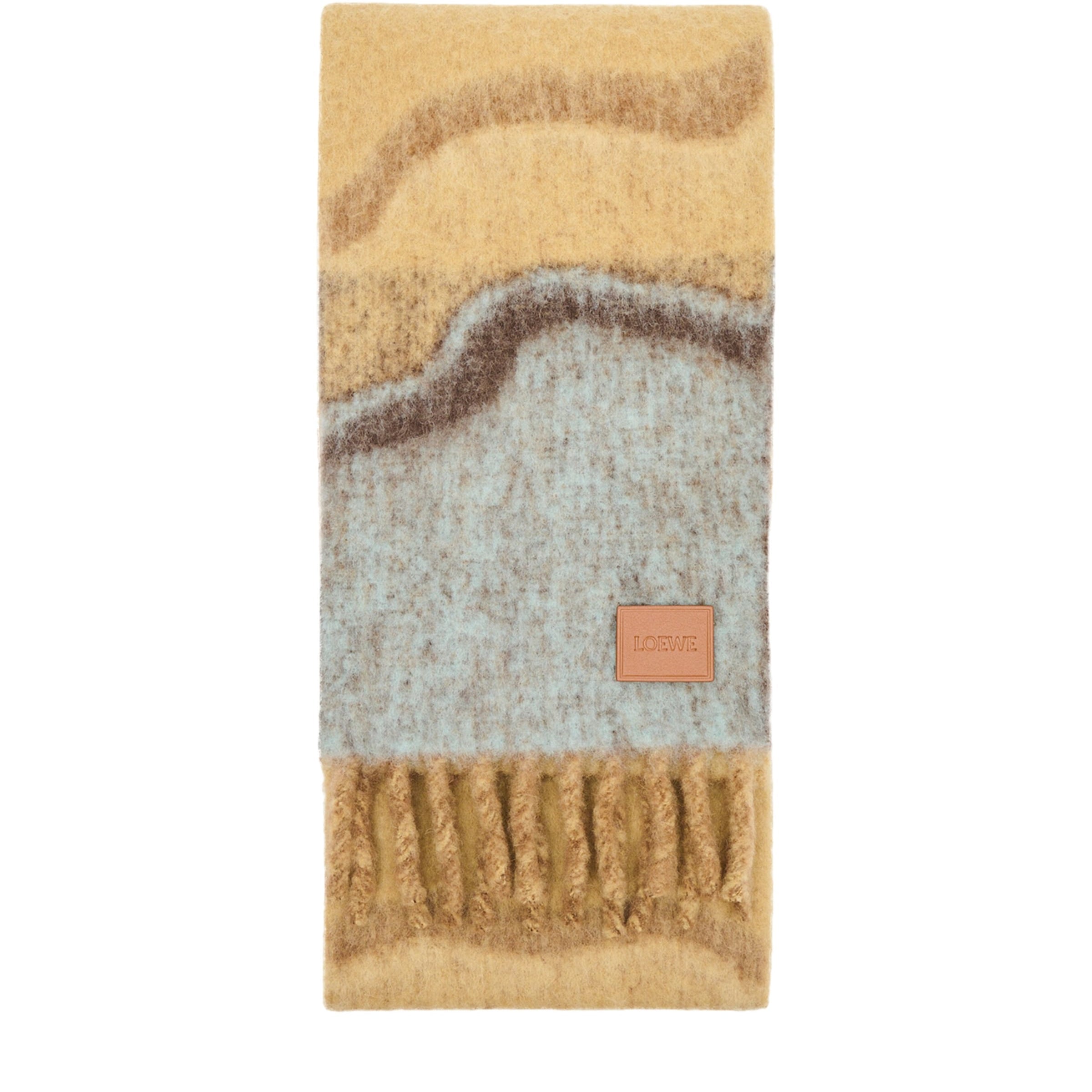 LOEWE Brown Alpaca-Blend Marble Scarf