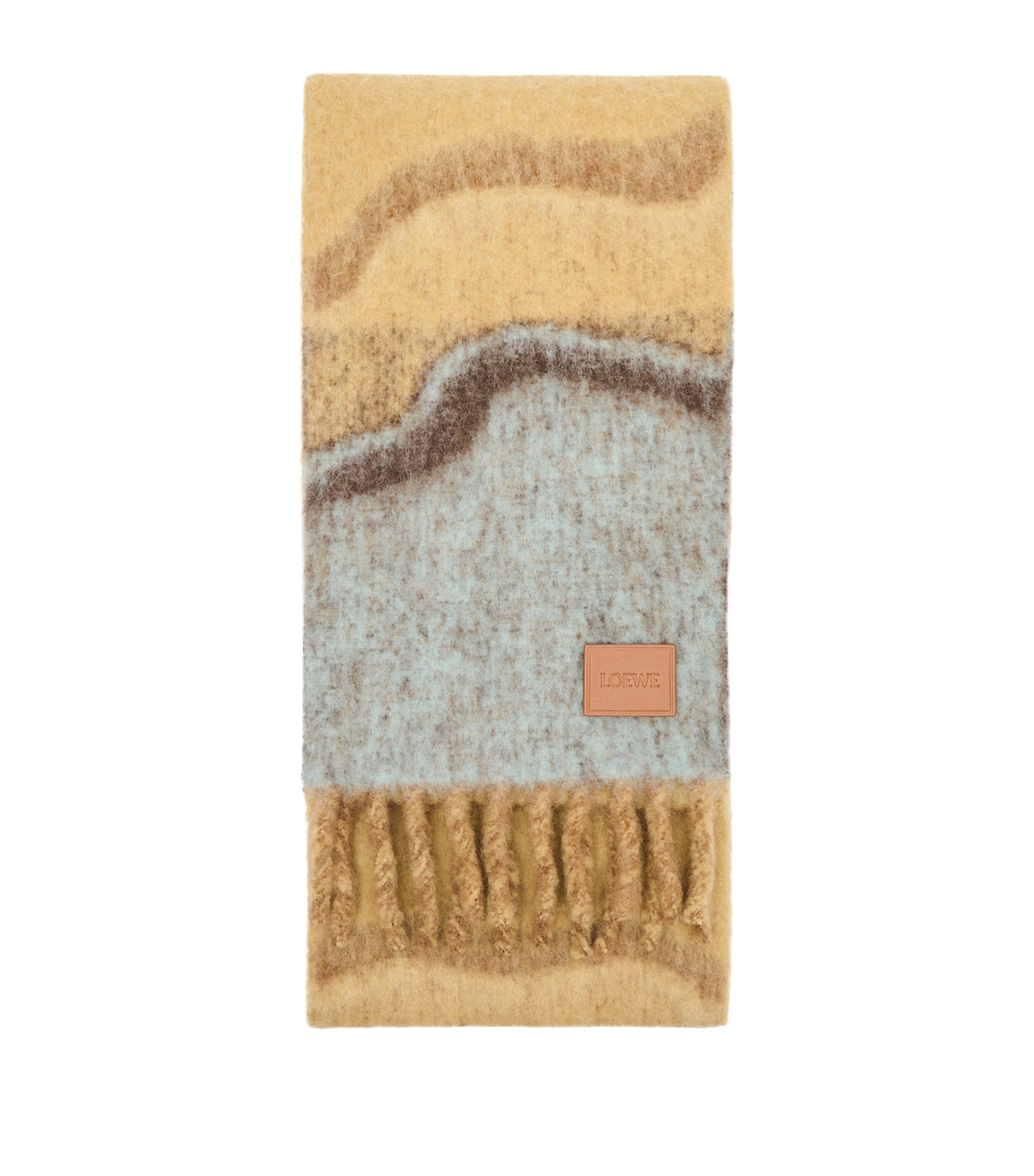 LOEWE Brown Alpaca-Blend Marble Scarf