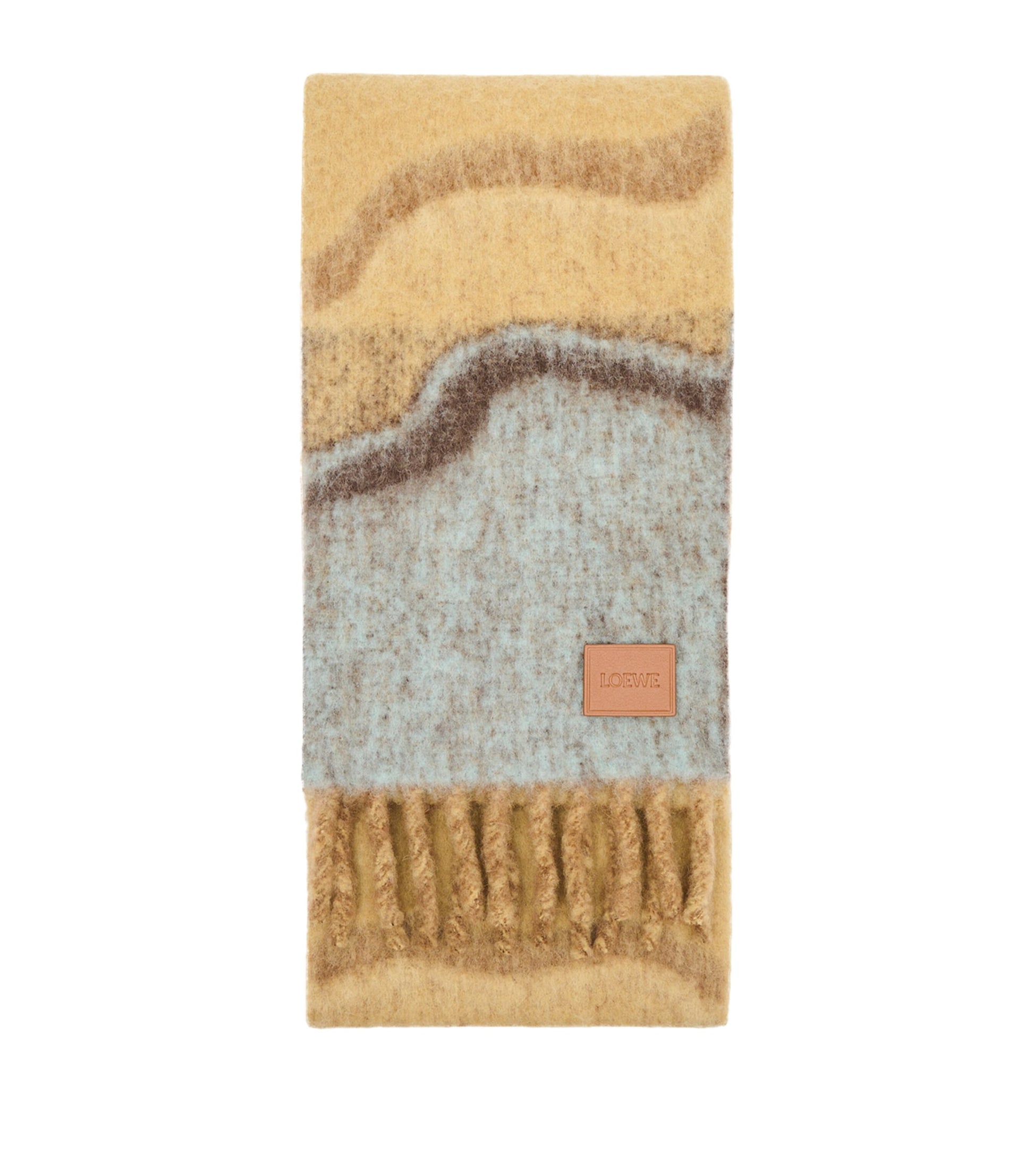 LOEWE Brown Alpaca-Blend Marble Scarf