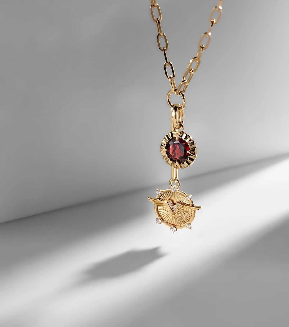 FoundRae - Vivacity & Internal Compass 18kt gold necklace with diamonds
