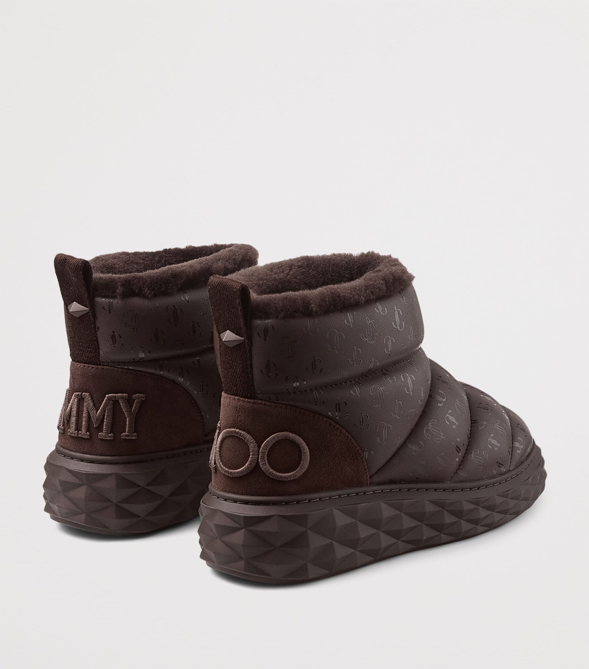 Jimmy Choo Brown Xan Calfskin-Shearling Snow Boots