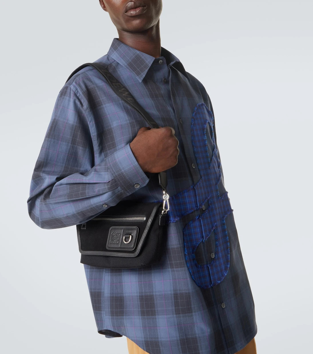 Loewe - Flex Mini canvas and suede messenger bag