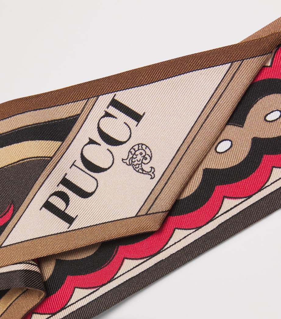 Red Silk Twill Girandole and Papiro Print Scarf