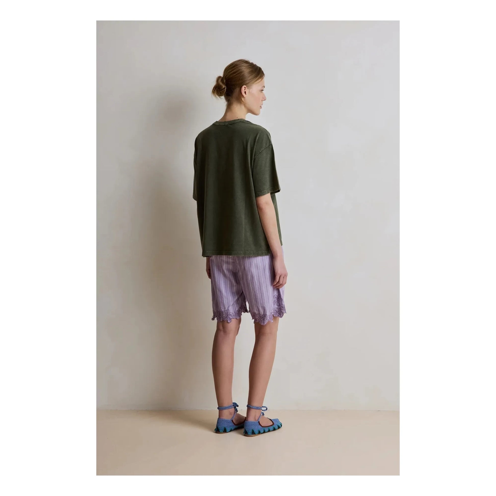 Hod - Domitille Cotton Striped Shorts | Lilac
