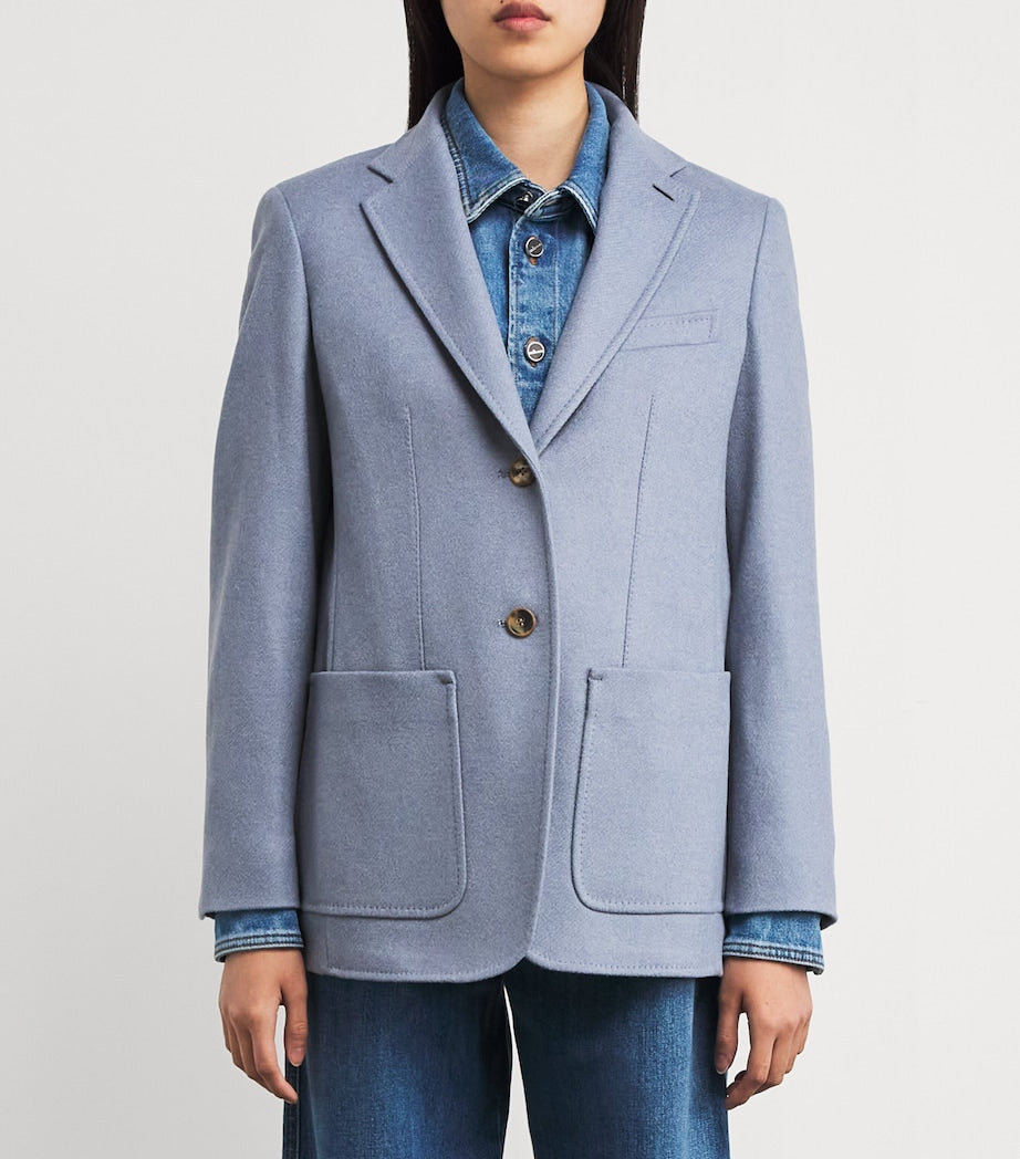 Max Mara Blue Alpaca-Cashmere-Yak Blazer