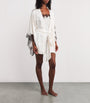 Carine Gilson Beige Silk Lace-Detail Short Robe