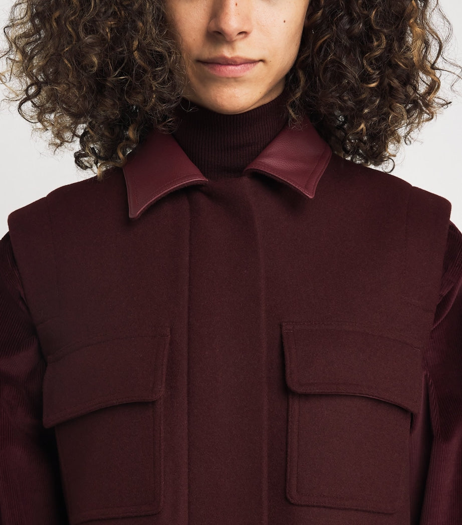 Max Mara Red Wool-Alpaca-Cashmere Gilet