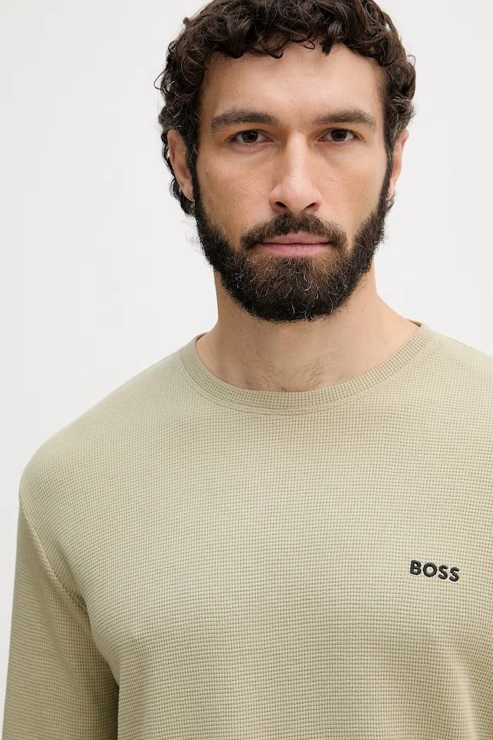 BOSS мъжки с памук Waffle LS-Shirt