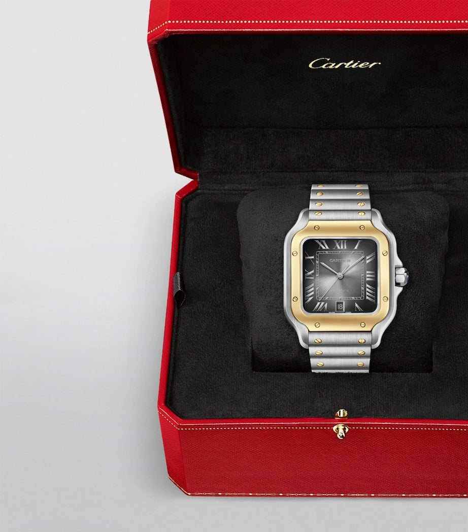 Yellow Gold and Stainless Steel Santos de Cartier Watch 39.8mm