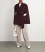 Burgundy Cashmere Tie-Waist Cape