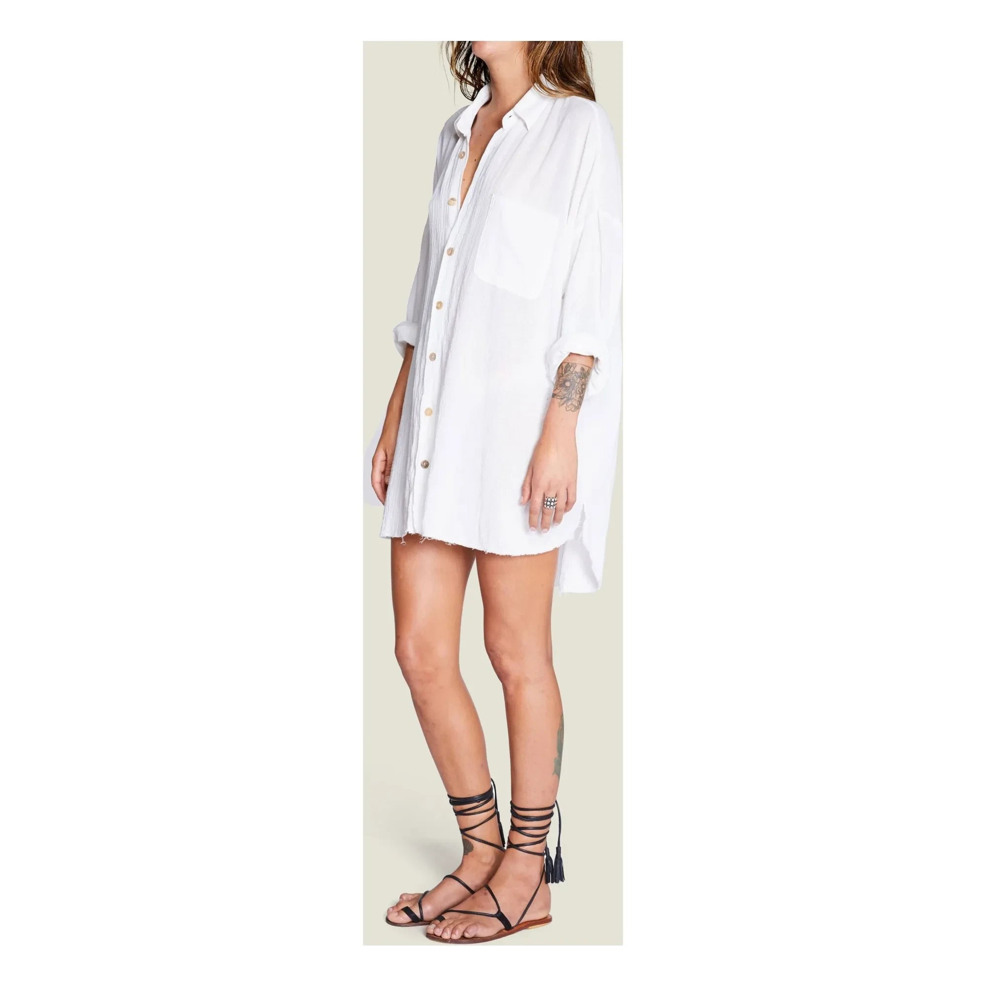 Maison Saint Julien - Mykonos cotton gauze dress | Ecru