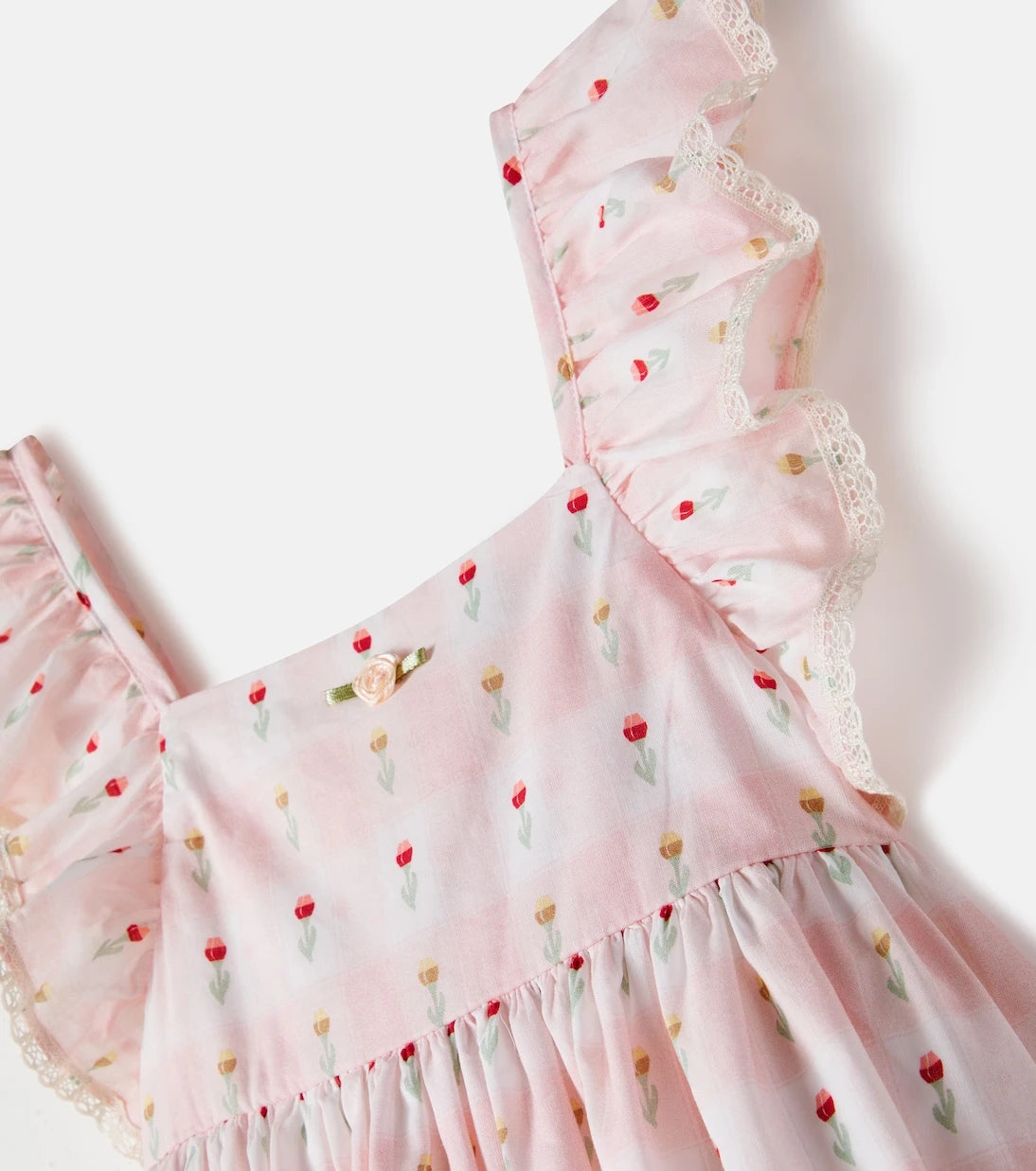 Bebe Organic - Bella checked floral cotton dress