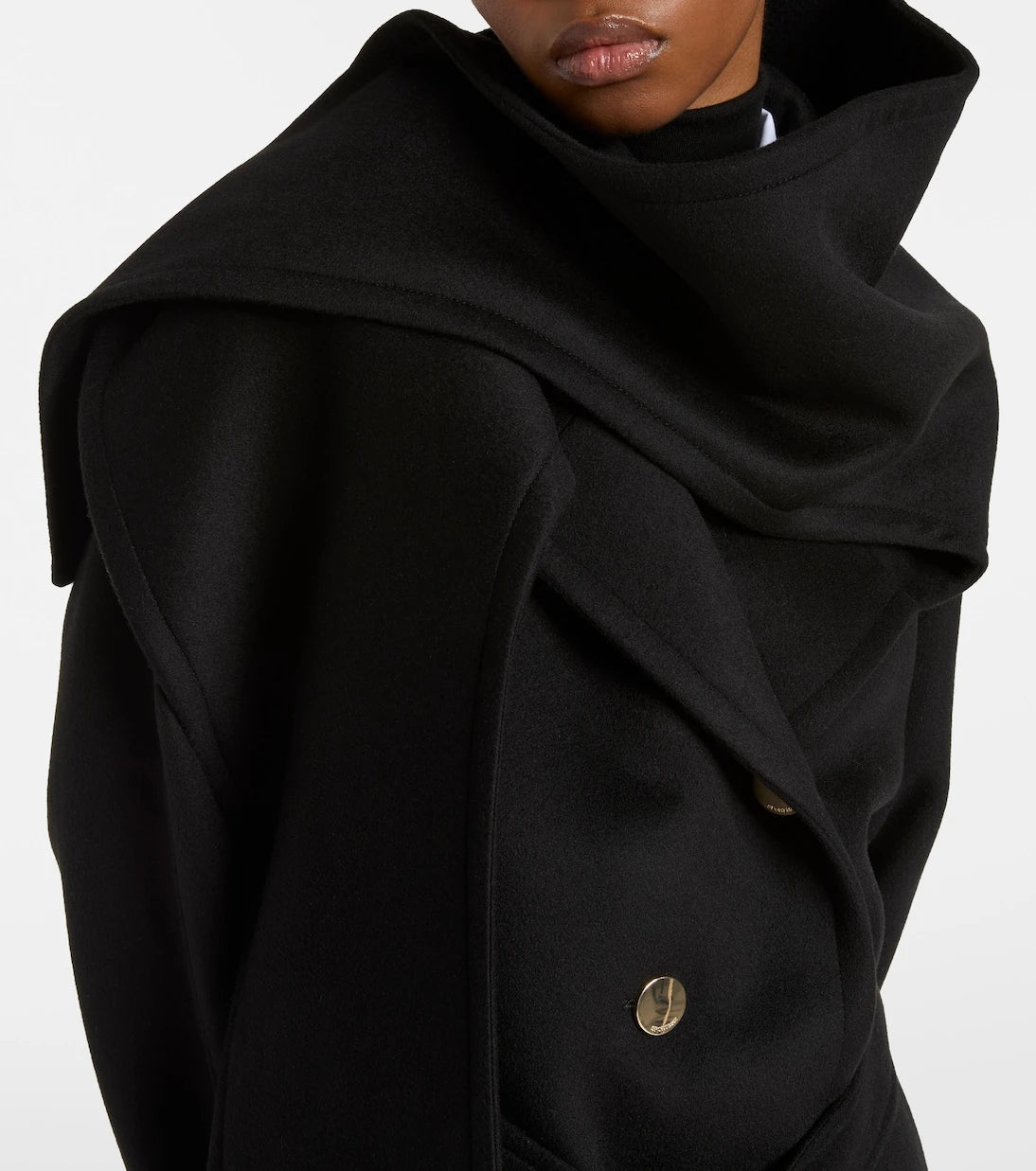 Sportmax - Baldo scarf-detail virgin wool coat