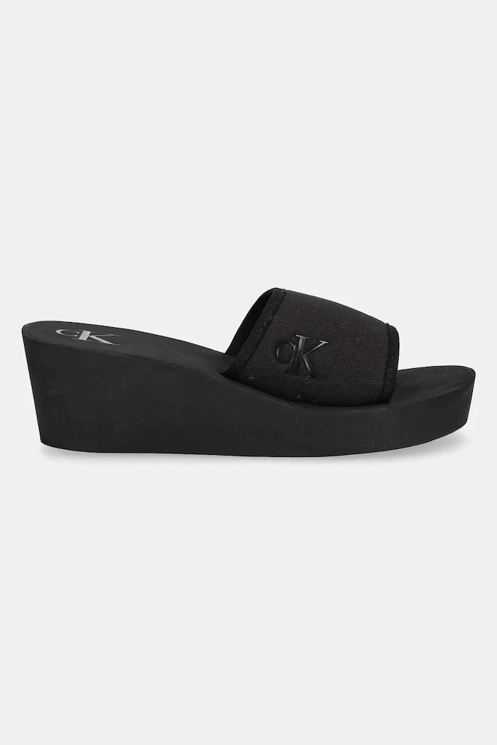 Calvin Klein Jeans BEACH WEDGE SLIDE CANVAS Terlik